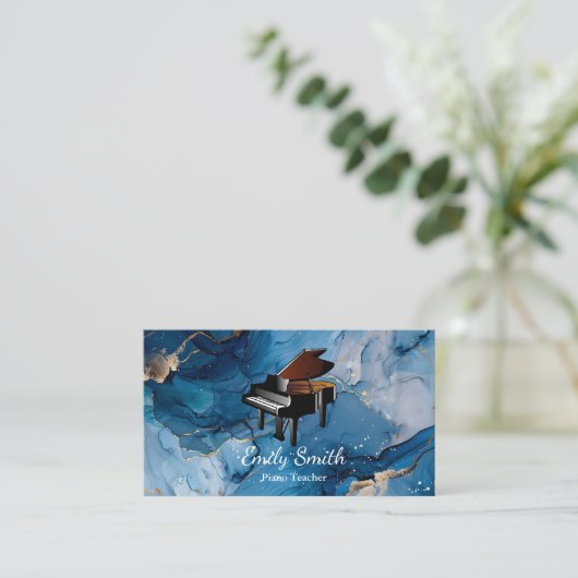 Carte De Visite Professeur de piano (Debout devant)