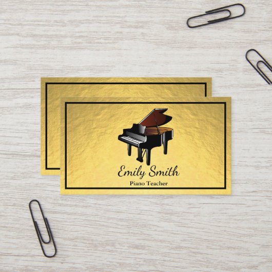 Carte De Visite Professeur de piano (Devant/Arrière en situation)