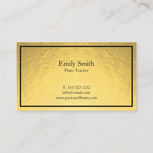 Carte De Visite Professeur de piano (Dos)