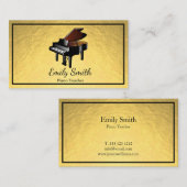 Carte De Visite Professeur de piano (Devant / Derrière)