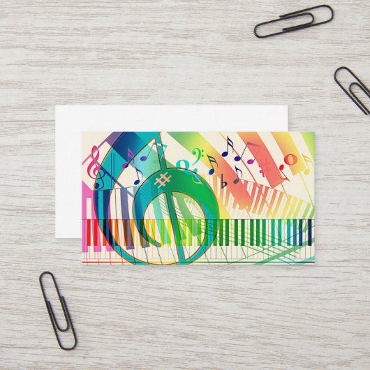 Carte De Visite Professeur de piano (Devant/Arrière en situation)