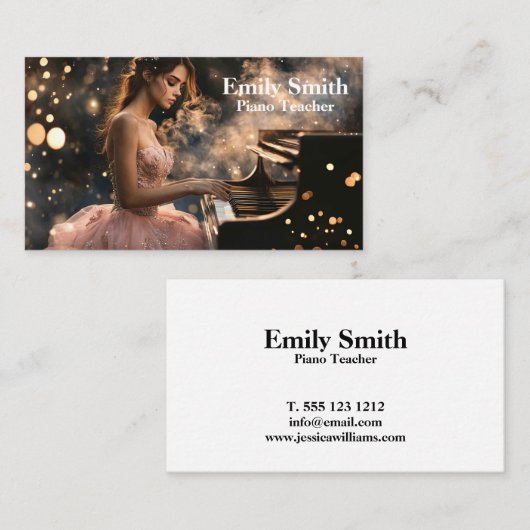 Carte De Visite Professeur de piano (Devant / Derrière)