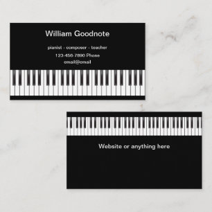 Carte De Visite Professeur de piano Compositeur Pianiste Thème
