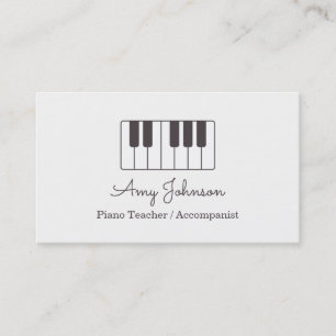 Carte De Visite Professeur de piano de musique minimaliste moderne