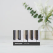 Carte De Visite Professeur de piano - Élégant clavier photo (Debout devant)