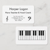 Carte De Visite Professeur de Piano et Coach Vocal (Devant / Derrière)
