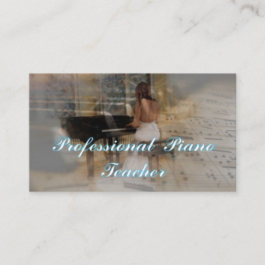 Carte De Visite Professeur de piano professionnel (Devant)