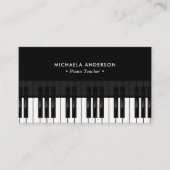 Carte De Visite Professeur de Piano Professionnel Code QR et Média (Devant)