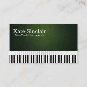 Carte De Visite Professeur de piano professionnel de musique moder