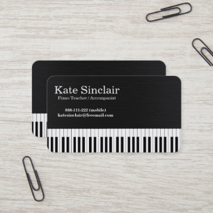 Carte De Visite Professeur de piano professionnel de musique moder