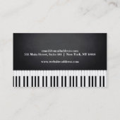 Carte De Visite Professeur de piano professionnel élégant de (Dos)