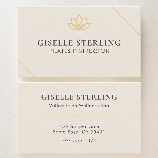 Carte De Visite Professeur de Pilates Lotus