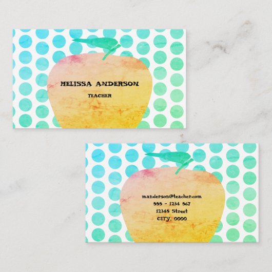 Carte De Visite professeur de pomme (Devant / Derrière)