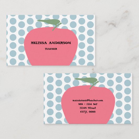 Carte De Visite professeur de pomme (Devant / Derrière)