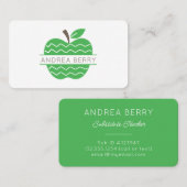Carte De Visite Professeur de pomme verte (Devant / Derrière)