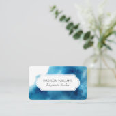 Carte De Visite Professeur de remplacement de l'aquarelle bleue (Debout devant)