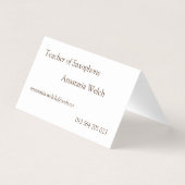 Carte De Visite Professeur de saxophone (Dos)