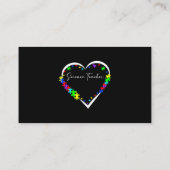 Carte De Visite Professeur de sciences Autisme Puzzle Amour Coeur (Dos)