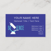 Carte De Visite Professeur de sciences / Microscope de l'enseignan (Devant)