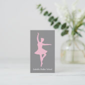 Carte De Visite Professeur de studio de ballet Ballerine Rose Gris (Debout devant)