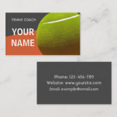 Carte De Visite Professeur de tennis Typographie professionnelle (Devant / Derrière)