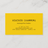 Carte De Visite Professeur de tournesol brillant (Dos)