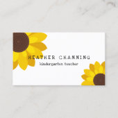 Carte De Visite Professeur de tournesol brillant (Devant)