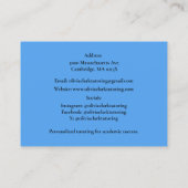 Carte De Visite Professeur de tuteur de code QR bleu Globe et livr (Dos)