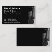 Carte De Visite Professeur de ukulele et de guitare moderne et pro (Devant / Derrière)