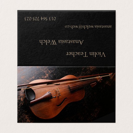 Carte De Visite Professeur de violon (Extérieur déplié)