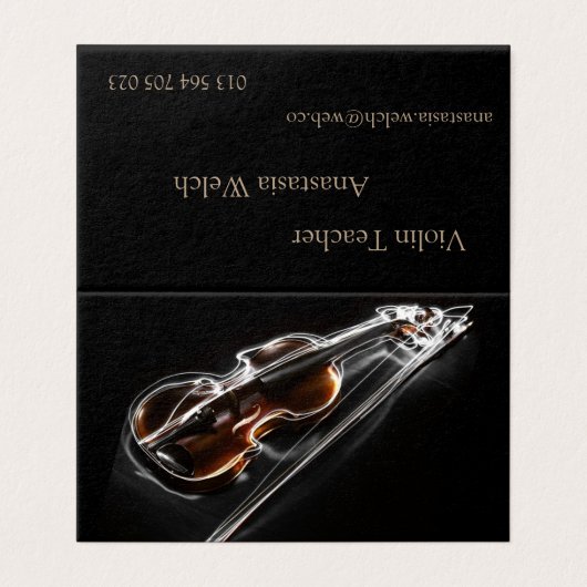 Carte De Visite Professeur de violon (Extérieur déplié)