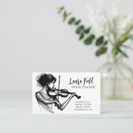 Carte De Visite Professeur de violon (Debout devant)