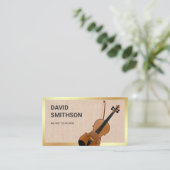 Carte De Visite Professeur de violon classe Toile de jute Violonis (Debout devant)