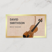 Carte De Visite Professeur de violon classe Toile de jute Violonis (Devant)