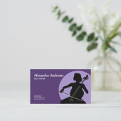 Carte De Visite Professeur de violoncelle - Violet (Debout devant)