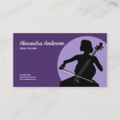Carte De Visite Professeur de violoncelle - Violet (Devant)