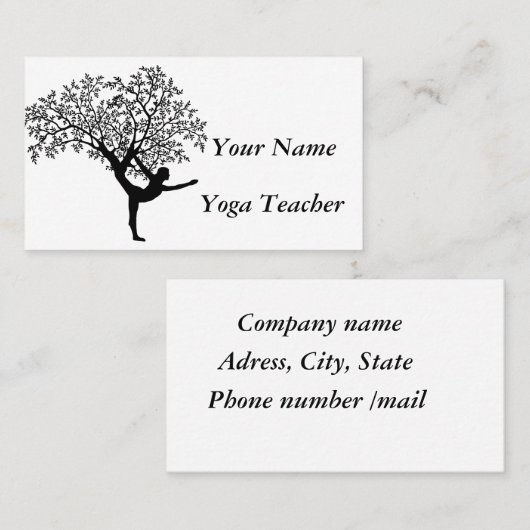 Carte De Visite Professeur de yoga (Devant / Derrière)