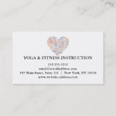 Carte De Visite Professeur de Yoga (Dos)