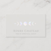 Carte De Visite  professeur de Yoga avec lune effet irisé (Devant)