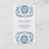 Carte De Visite Professeur de yoga boho bleu joli (Dos)