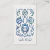 Carte De Visite Professeur de yoga boho bleu joli (Devant)