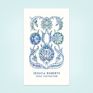 Carte De Visite Professeur de yoga boho bleu joli