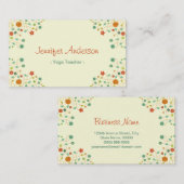 Carte De Visite Professeur de Yoga - Chic Nature Élégante (Devant / Derrière)