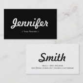 Carte De Visite Professeur de Yoga - Concise Simple Minimale (Devant / Derrière)