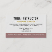 Carte De Visite Professeur de Yoga Danseuse Pose de méditation Ens (Dos)