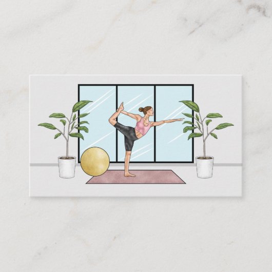 Carte De Visite Professeur de Yoga Danseuse Pose de méditation Ens (Devant)