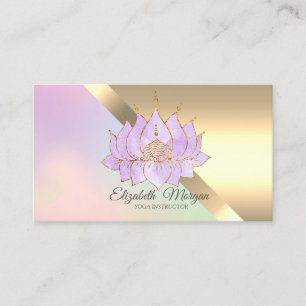 Carte De Visite Professeur de yoga de fleur de lotus chic