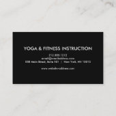 Carte De Visite Professeur de yoga élégant (Dos)