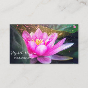 Carte De Visite Professeur de Yoga Elegant Lotus Gold