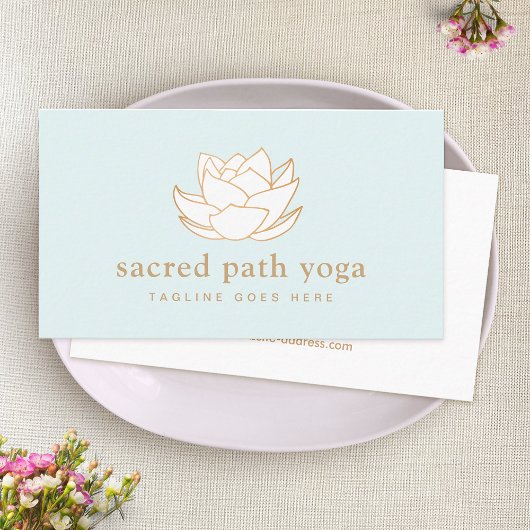 Carte De Visite Professeur de Yoga et de Méditation Fleur de Lotus